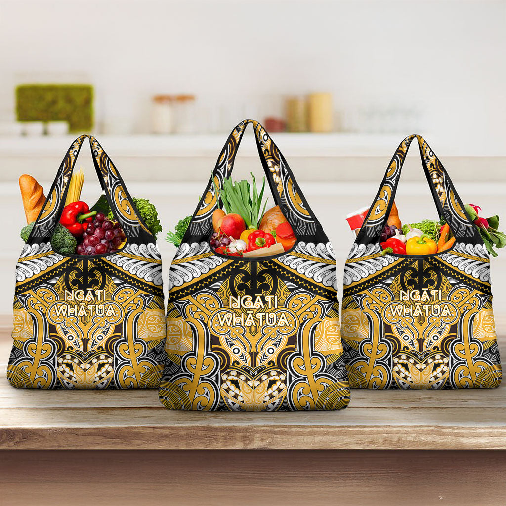 Aotearoa Iwi Ngati Whatua Grocery Bag Maori Kowhaiwhai Pattern LT19 3-pack One Size Yellow - Polynesian Pride