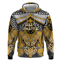 Aotearoa Iwi Ngati Whatua Personalised Hoodie Maori Kowhaiwhai Pattern LT19 Pullover Hoodie Yellow - Polynesian Pride