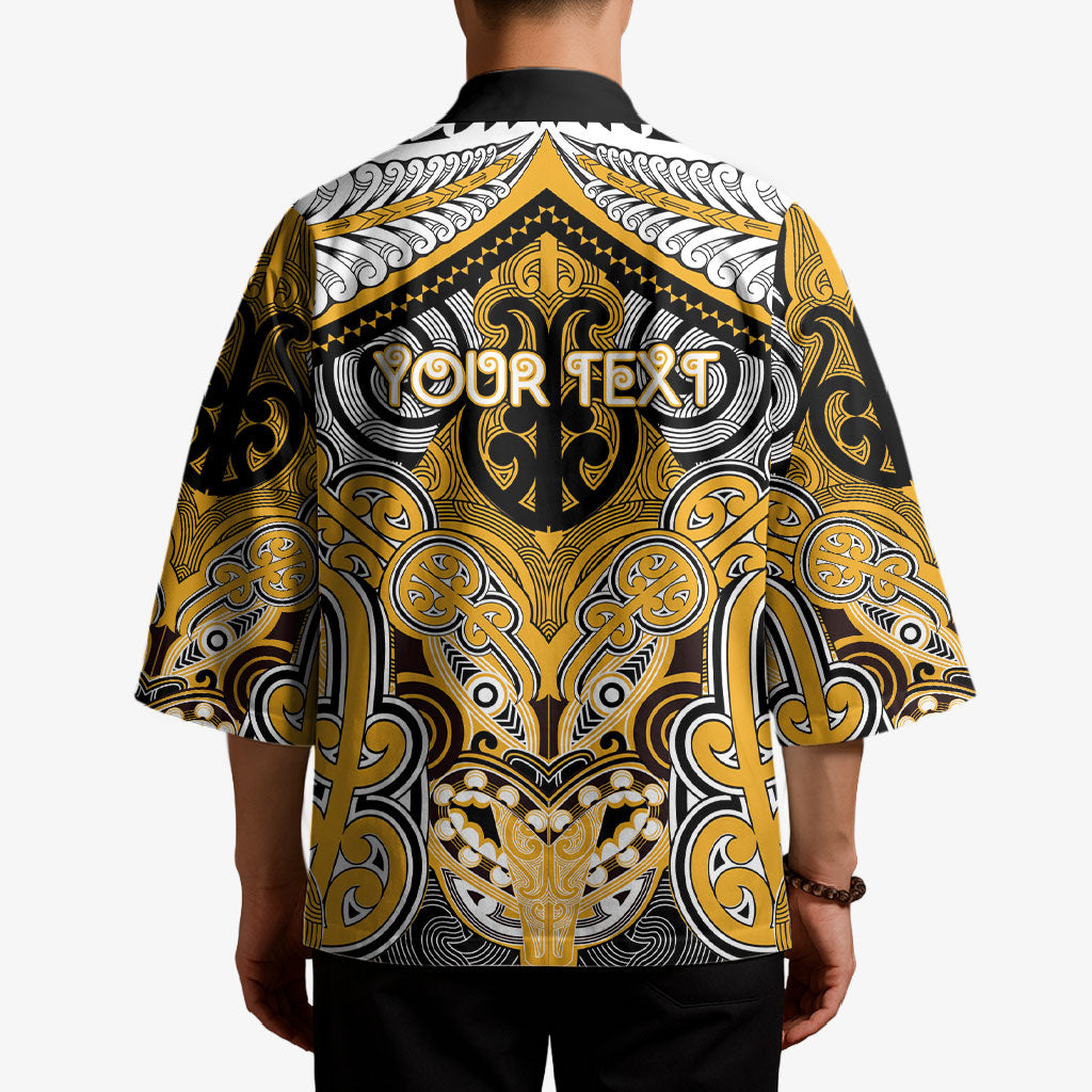 Aotearoa Iwi Ngati Whatua Personalised Kimono Maori Kowhaiwhai Pattern LT19 - Polynesian Pride