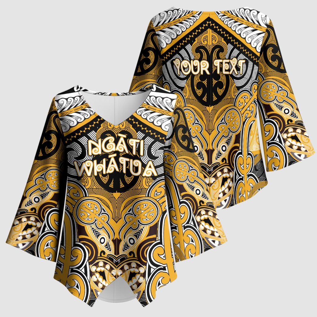 Aotearoa Iwi Ngati Whatua Personalised Kimono Sleeve Blouse Maori Kowhaiwhai Pattern LT19 - Polynesian Pride