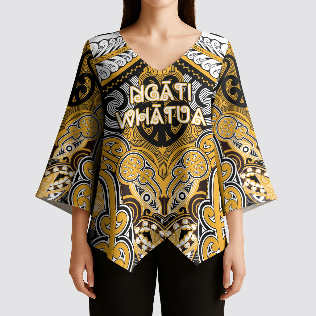 Aotearoa Iwi Ngati Whatua Personalised Kimono Sleeve Blouse Maori Kowhaiwhai Pattern LT19 - Polynesian Pride