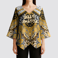 Aotearoa Iwi Ngati Whatua Personalised Kimono Sleeve Blouse Maori Kowhaiwhai Pattern LT19 - Polynesian Pride