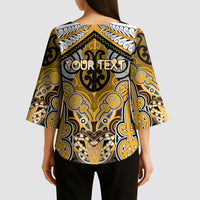 Aotearoa Iwi Ngati Whatua Personalised Kimono Sleeve Blouse Maori Kowhaiwhai Pattern LT19 - Polynesian Pride
