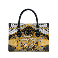 Aotearoa Iwi Ngati Whatua Leather Bag Maori Kowhaiwhai Pattern LT19 - Polynesian Pride