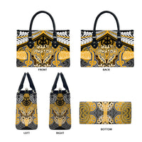 Aotearoa Iwi Ngati Whatua Leather Bag Maori Kowhaiwhai Pattern LT19 - Polynesian Pride
