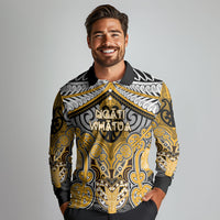 Aotearoa Iwi Ngati Whatua Personalised Long Sleeve Polo Shirt Maori Kowhaiwhai Pattern LT19 - Polynesian Pride