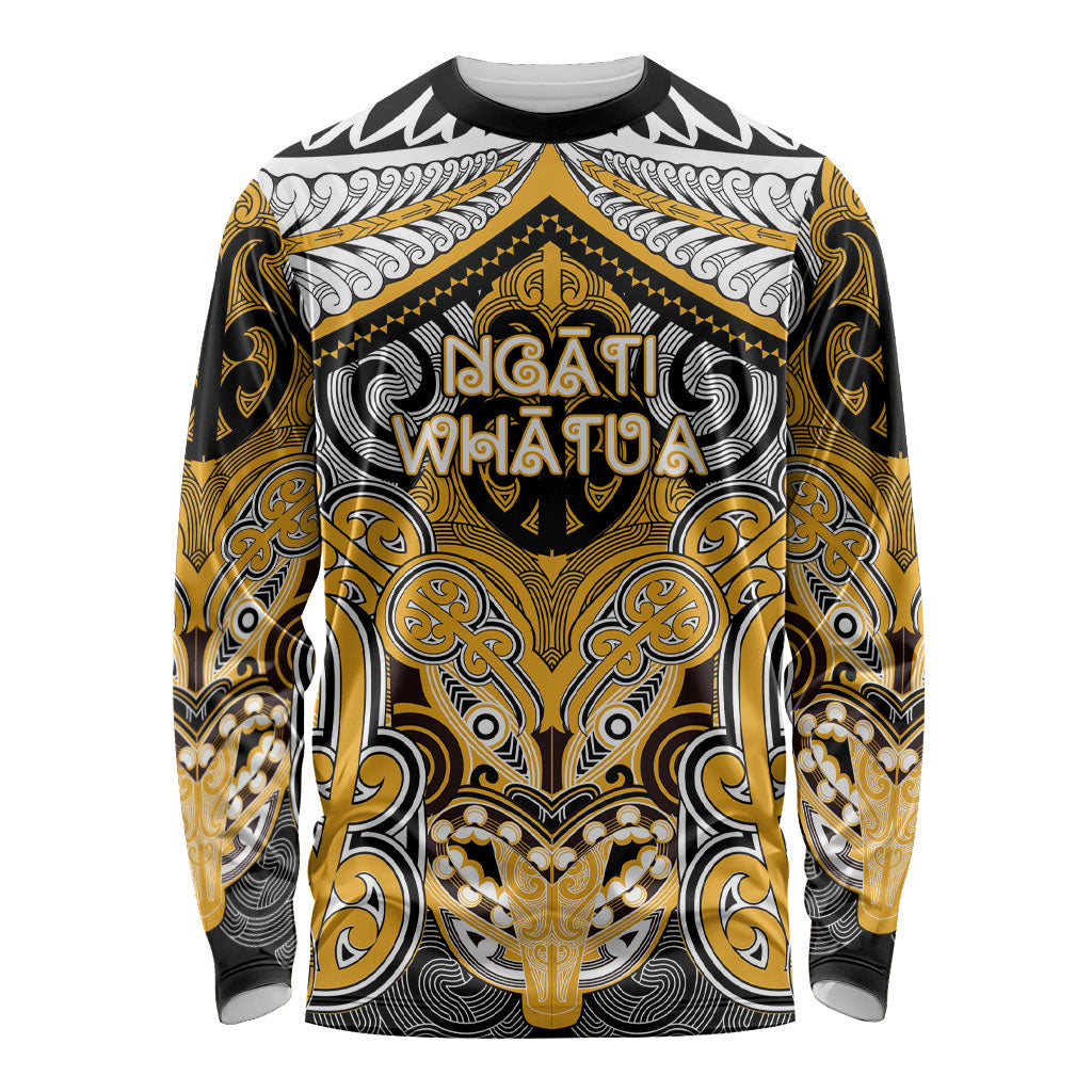 Aotearoa Iwi Ngati Whatua Personalised Long Sleeve Shirt Maori Kowhaiwhai Pattern LT19 Unisex Yellow - Polynesian Pride