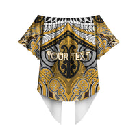 Aotearoa Iwi Ngati Whatua Personalised Off Shoulder Wrap Waist Top Maori Kowhaiwhai Pattern LT19 - Polynesian Pride