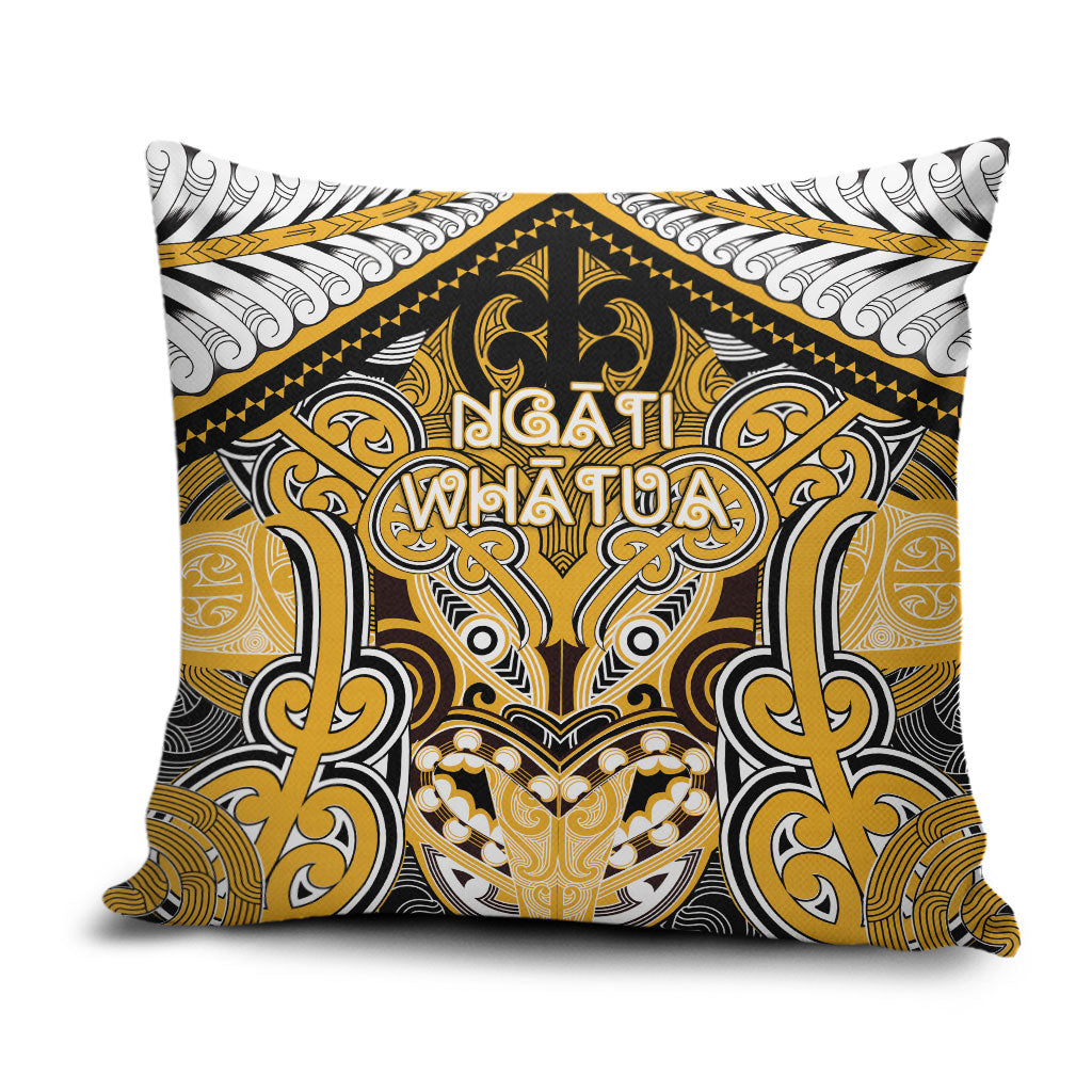 Aotearoa Iwi Ngati Whatua Pillow Cover Maori Kowhaiwhai Pattern LT19 Yellow - Polynesian Pride