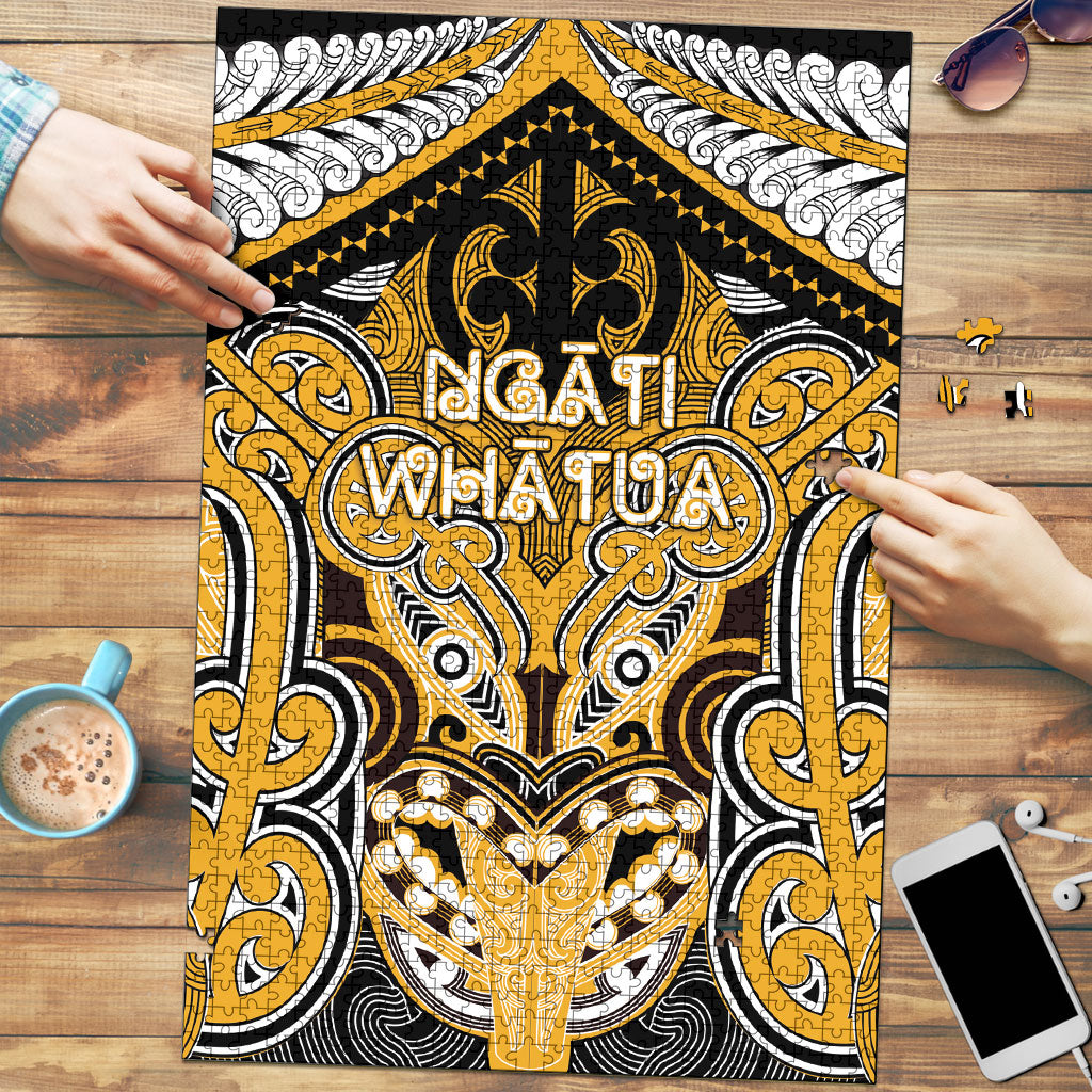 Aotearoa Iwi Ngati Whatua Puzzle Maori Kowhaiwhai Pattern LT19 Yellow - Polynesian Pride