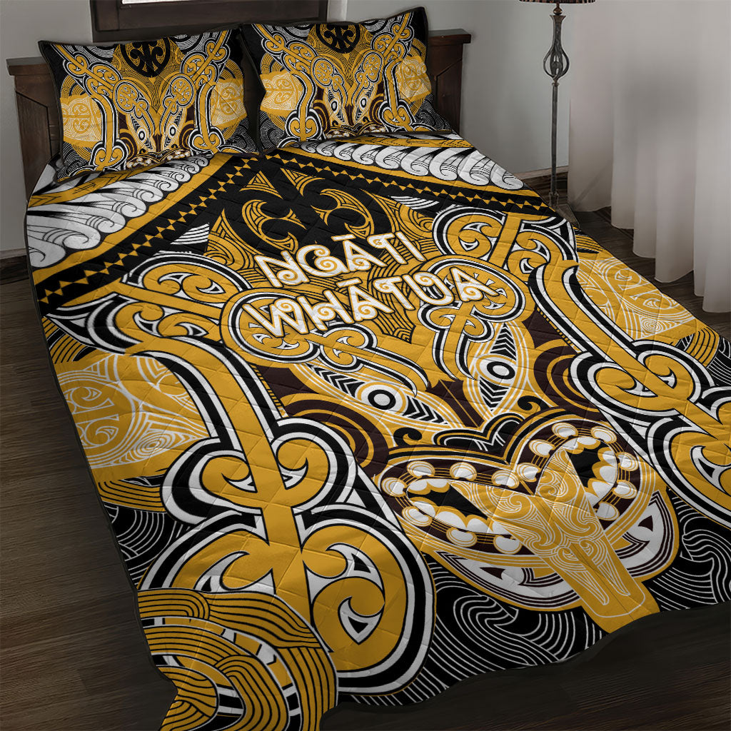 Aotearoa Iwi Ngati Whatua Quilt Bed Set Maori Kowhaiwhai Pattern LT19 Yellow - Polynesian Pride