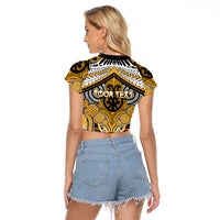 Aotearoa Iwi Ngati Whatua Personalised Raglan Cropped T Shirt Maori Kowhaiwhai Pattern LT19 - Polynesian Pride