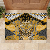 Aotearoa Iwi Ngati Whatua Rubber Doormat Maori Kowhaiwhai Pattern LT19 Yellow - Polynesian Pride