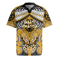 Aotearoa Iwi Ngati Whatua Personalised Rugby Jersey Maori Kowhaiwhai Pattern LT19 Yellow - Polynesian Pride