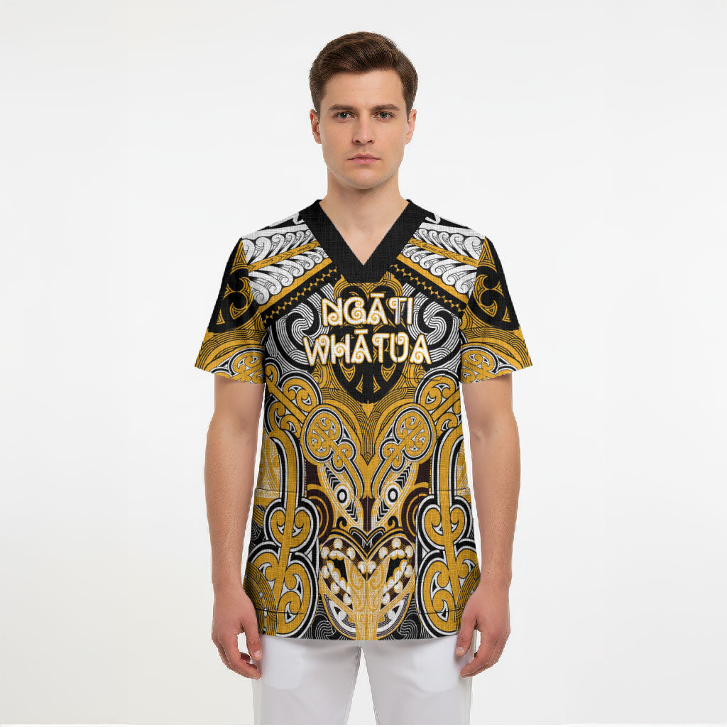 Aotearoa Iwi Ngati Whatua Personalised Scrub Top Maori Kowhaiwhai Pattern LT19 - Polynesian Pride