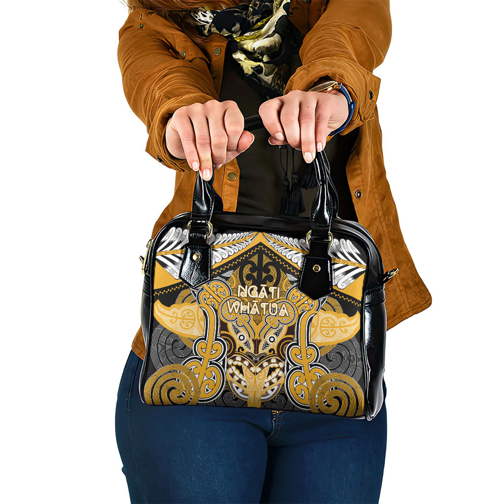 Aotearoa Iwi Ngati Whatua Shoulder Handbag Maori Kowhaiwhai Pattern LT19 One Size Yellow - Polynesian Pride