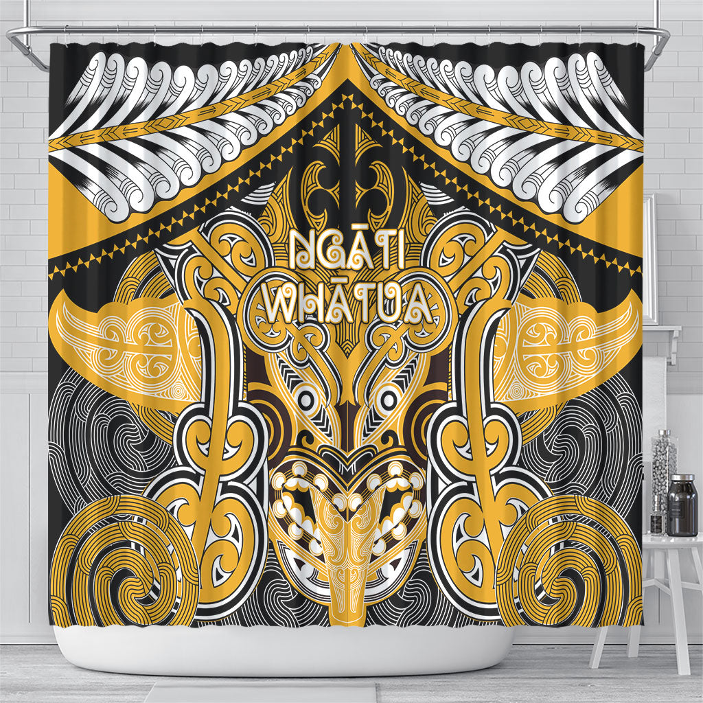 Aotearoa Iwi Ngati Whatua Shower Curtain Maori Kowhaiwhai Pattern LT19 - Polynesian Pride