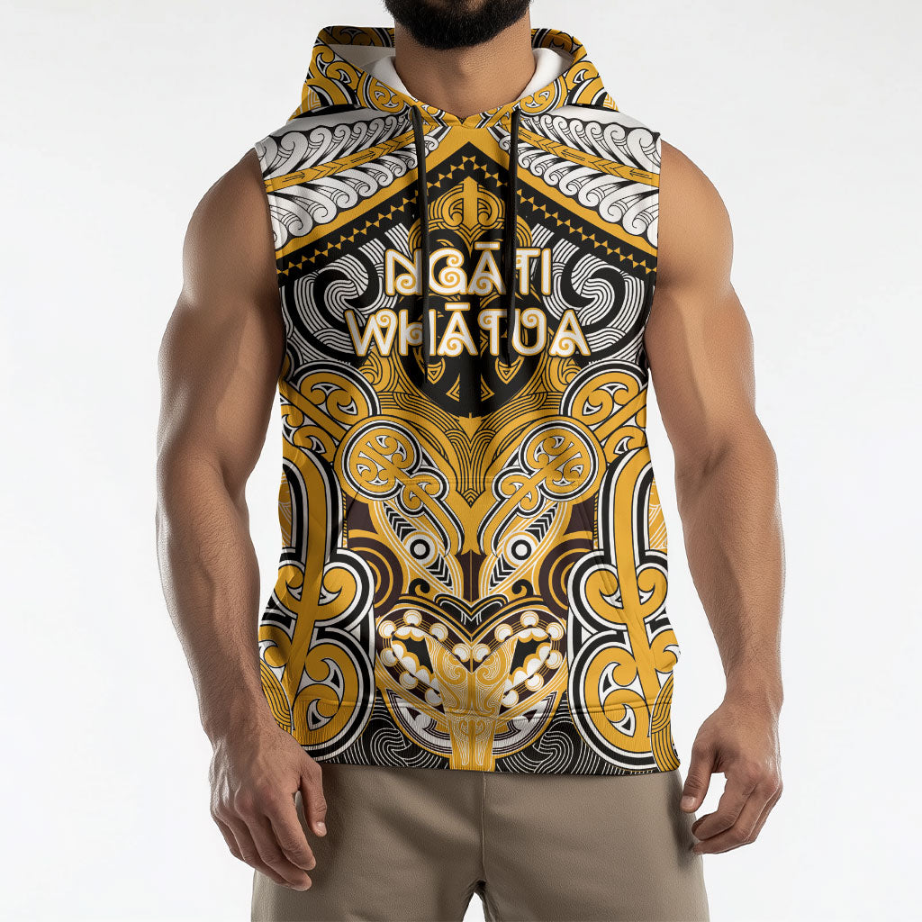 Aotearoa Iwi Ngati Whatua Personalised Sleeveless Hoodie Maori Kowhaiwhai Pattern LT19 - Polynesian Pride