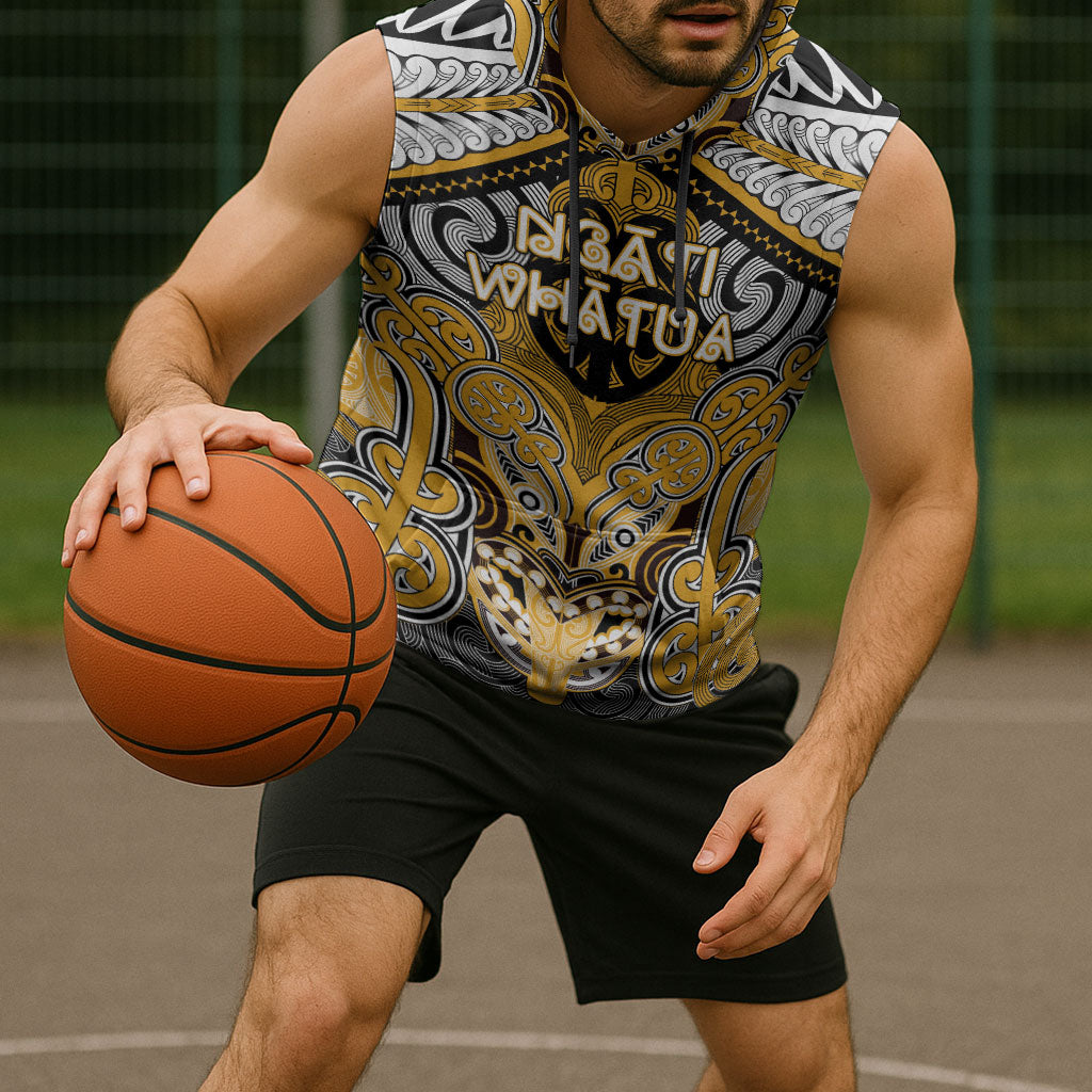 Aotearoa Iwi Ngati Whatua Personalised Sleeveless Hoodie Maori Kowhaiwhai Pattern LT19 - Polynesian Pride