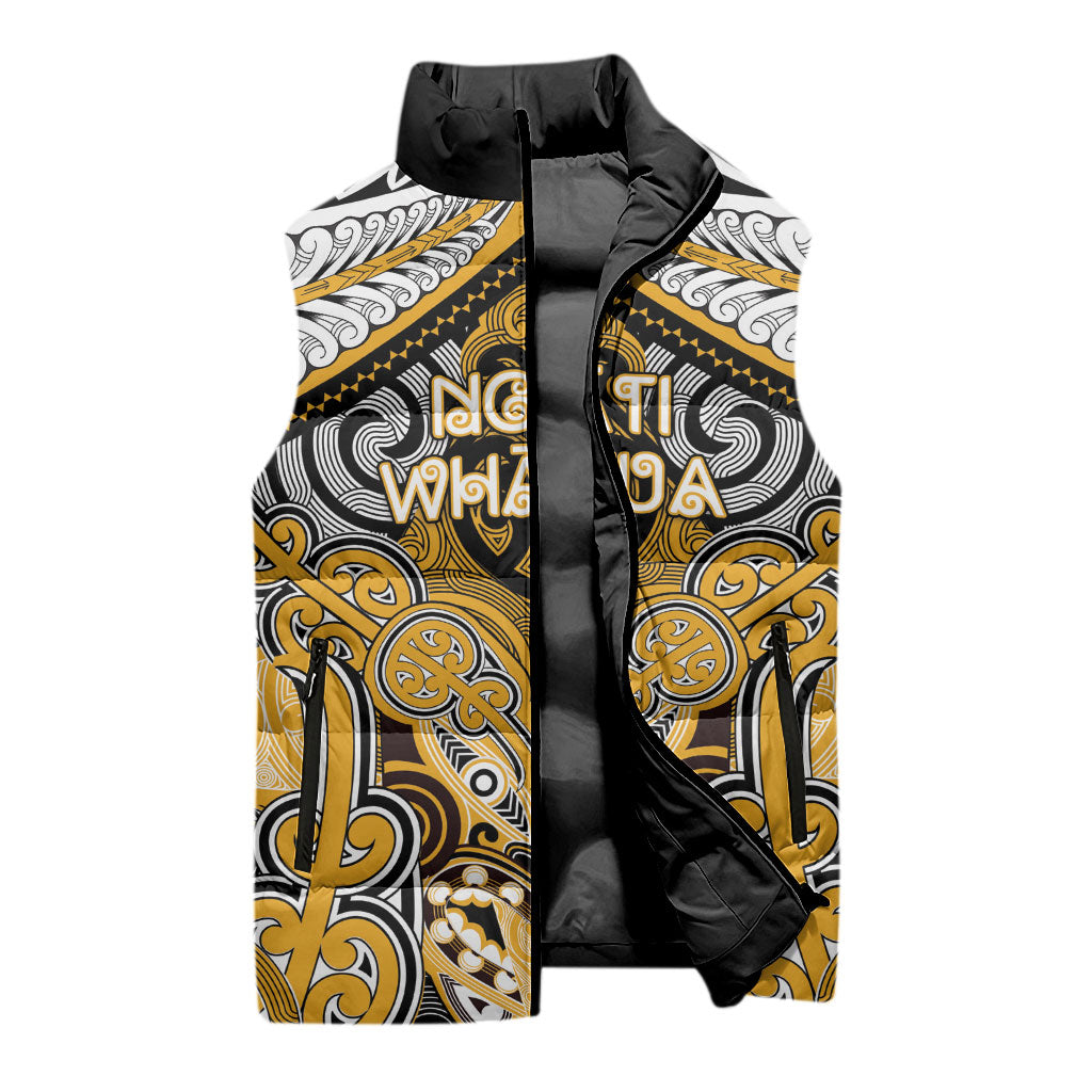 Aotearoa Iwi Ngati Whatua Personalised Sleeveless Puffer Jacket Maori Kowhaiwhai Pattern LT19 - Polynesian Pride