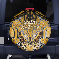 Aotearoa Iwi Ngati Whatua Spare Tire Cover Maori Kowhaiwhai Pattern LT19 No hole Yellow - Polynesian Pride