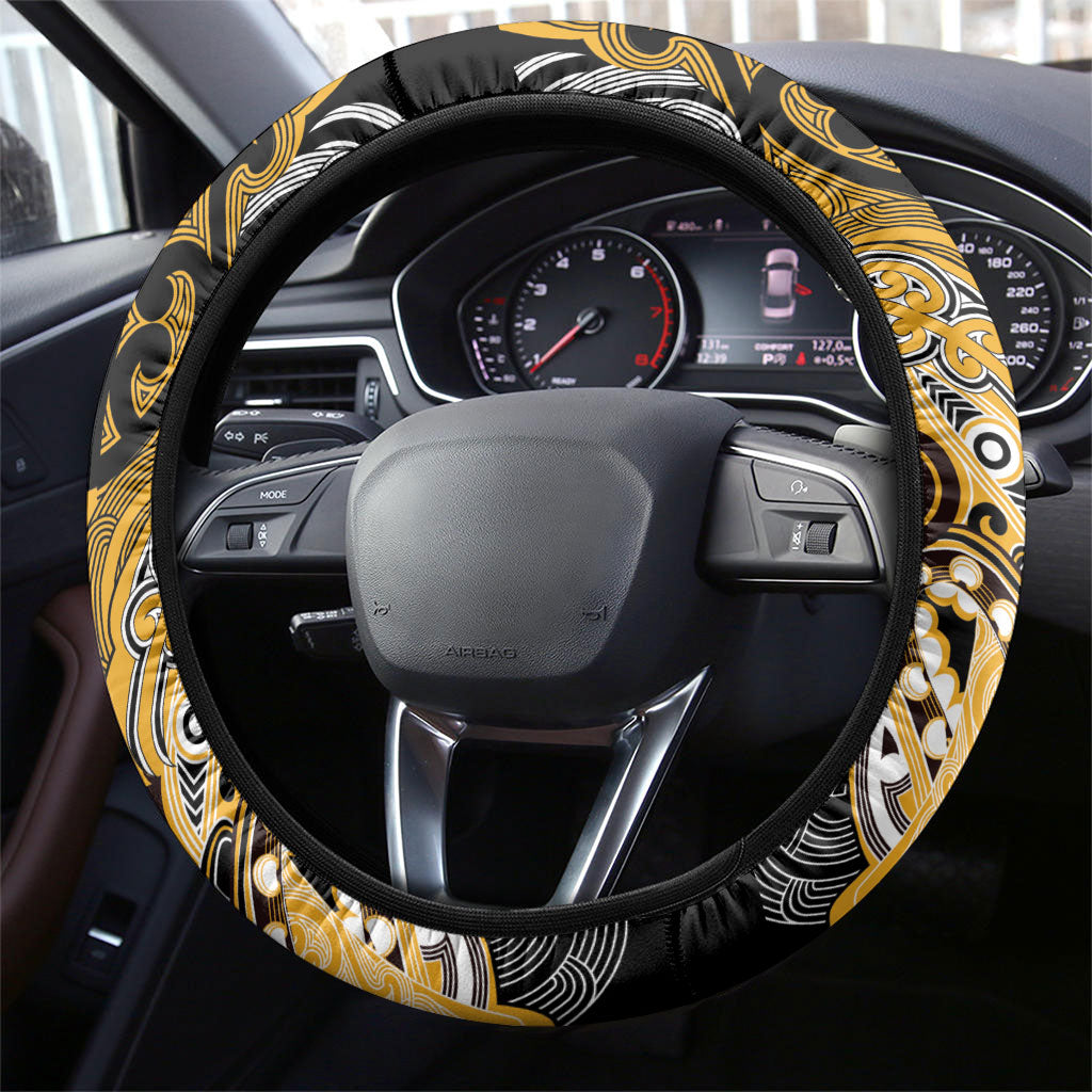 Aotearoa Iwi Ngati Whatua Steering Wheel Cover Maori Kowhaiwhai Pattern LT19 - Polynesian Pride
