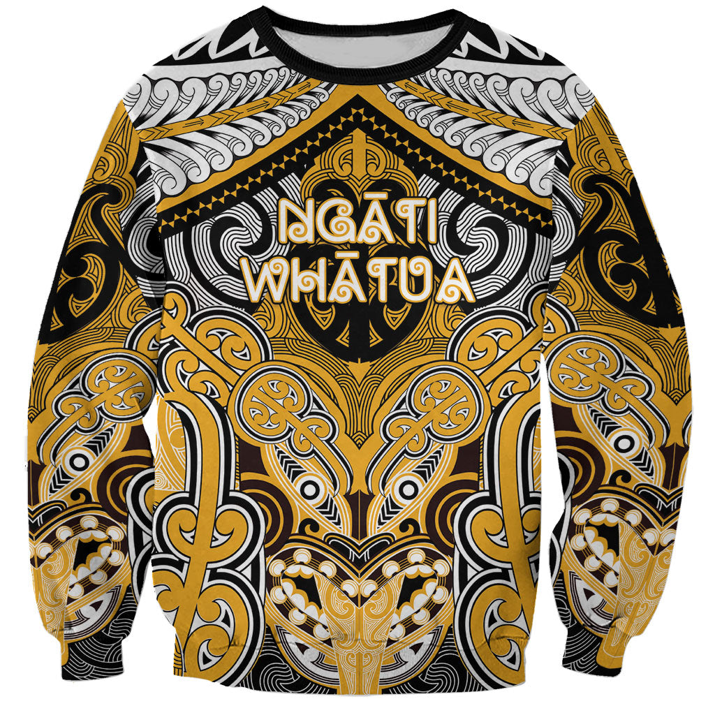 Aotearoa Iwi Ngati Whatua Personalised Sweatshirt Maori Kowhaiwhai Pattern LT19 Unisex Yellow - Polynesian Pride