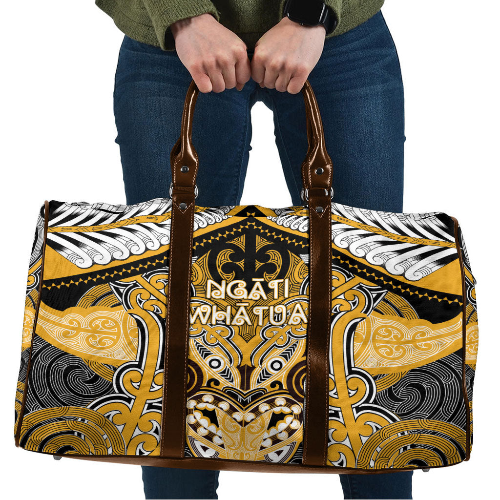 Aotearoa Iwi Ngati Whatua Travel Bag Maori Kowhaiwhai Pattern LT19 Yellow - Polynesian Pride