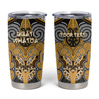Aotearoa Iwi Ngati Whatua Personalised Tumbler Cup Maori Kowhaiwhai Pattern LT19 Yellow - Polynesian Pride