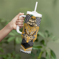 Aotearoa Iwi Ngati Whatua Personalised Tumbler With Handle Maori Kowhaiwhai Pattern LT19 - Polynesian Pride