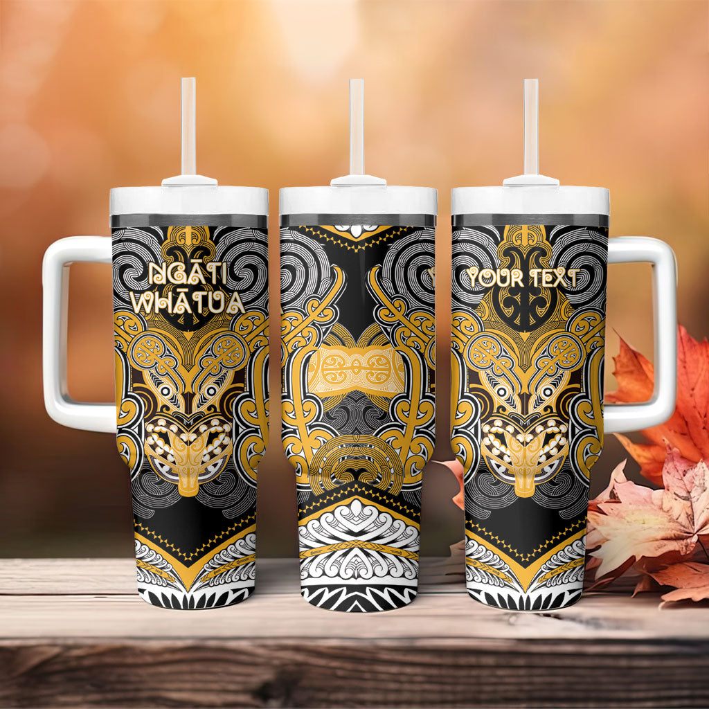 Aotearoa Iwi Ngati Whatua Personalised Tumbler With Handle Maori Kowhaiwhai Pattern LT19 - Polynesian Pride