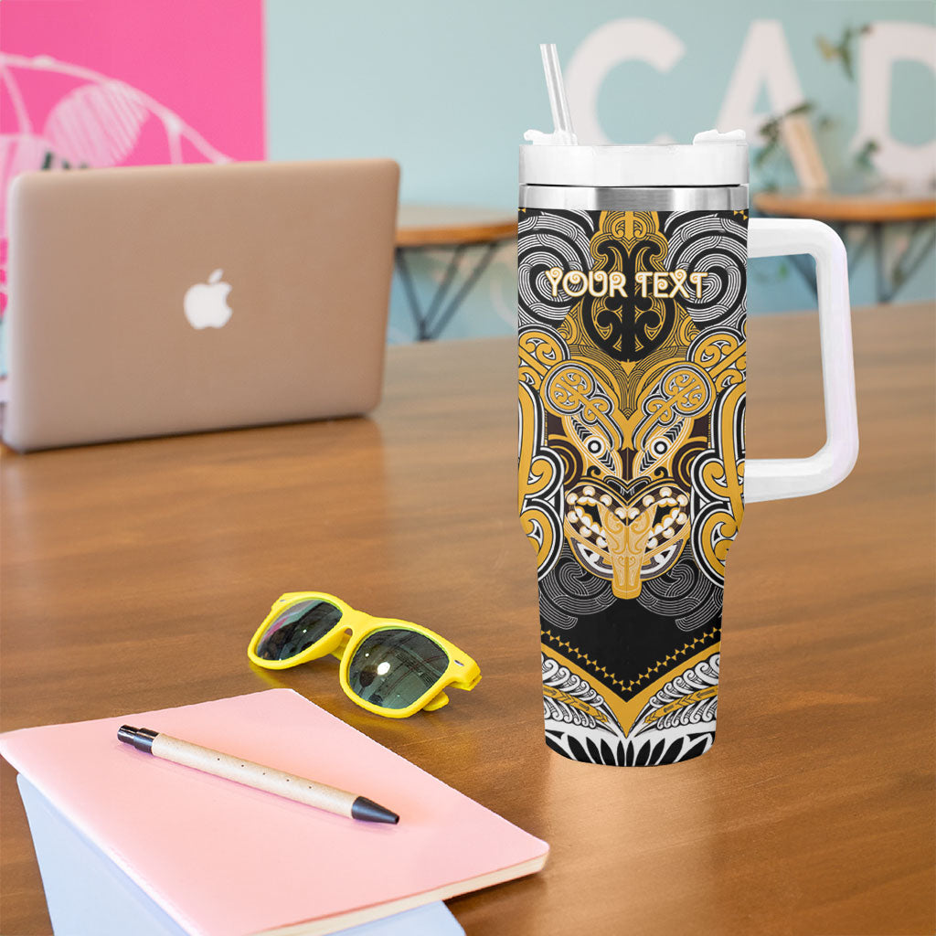 Aotearoa Iwi Ngati Whatua Personalised Tumbler With Handle Maori Kowhaiwhai Pattern LT19 - Polynesian Pride