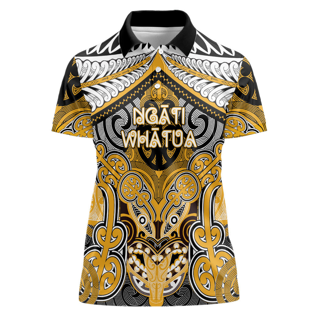 Aotearoa Iwi Ngati Whatua Personalised Women Polo Shirt Maori Kowhaiwhai Pattern LT19 Female Yellow - Polynesian Pride