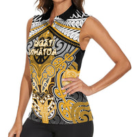 Aotearoa Iwi Ngati Whatua Personalised Women Sleeveless Polo Shirt Maori Kowhaiwhai Pattern LT19 - Polynesian Pride