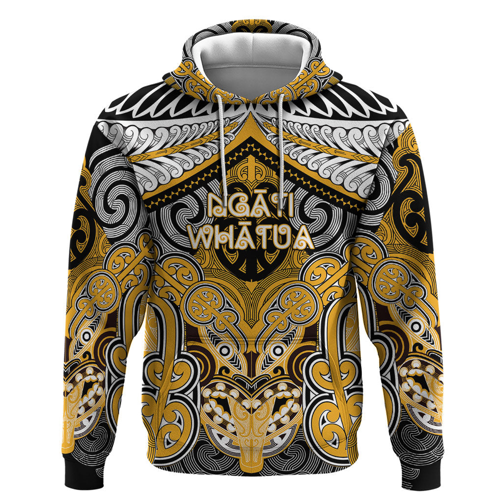 Aotearoa Iwi Ngati Whatua Personalised Zip Hoodie Maori Kowhaiwhai Pattern LT19 Pullover Hoodie Yellow - Polynesian Pride