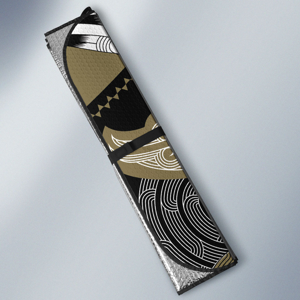 Aotearoa Iwi Waikato Tainui Auto Sun Shade Maori Kowhaiwhai Pattern LT19 - Polynesian Pride