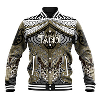 Aotearoa Iwi Waikato Tainui Personalised Baseball Jacket Maori Kowhaiwhai Pattern LT19 Unisex Dark Yellow - Polynesian Pride