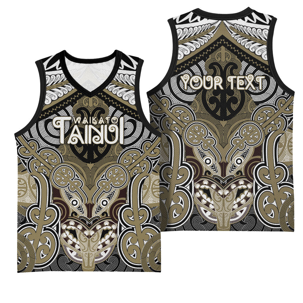 Aotearoa Iwi Waikato Tainui Personalised Basketball Jersey Maori Kowhaiwhai Pattern LT19 - Polynesian Pride