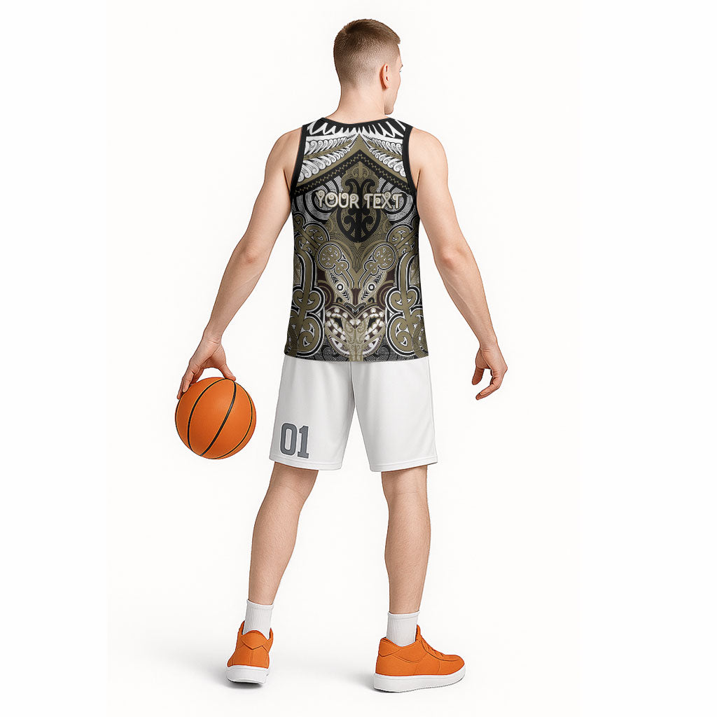 Aotearoa Iwi Waikato Tainui Personalised Basketball Jersey Maori Kowhaiwhai Pattern LT19 - Polynesian Pride