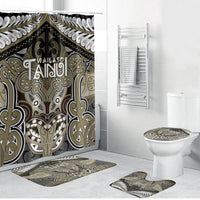 Aotearoa Iwi Waikato Tainui Bathroom Set Maori Kowhaiwhai Pattern LT19 Bathroom Set (4 pcs) Dark Yellow - Polynesian Pride