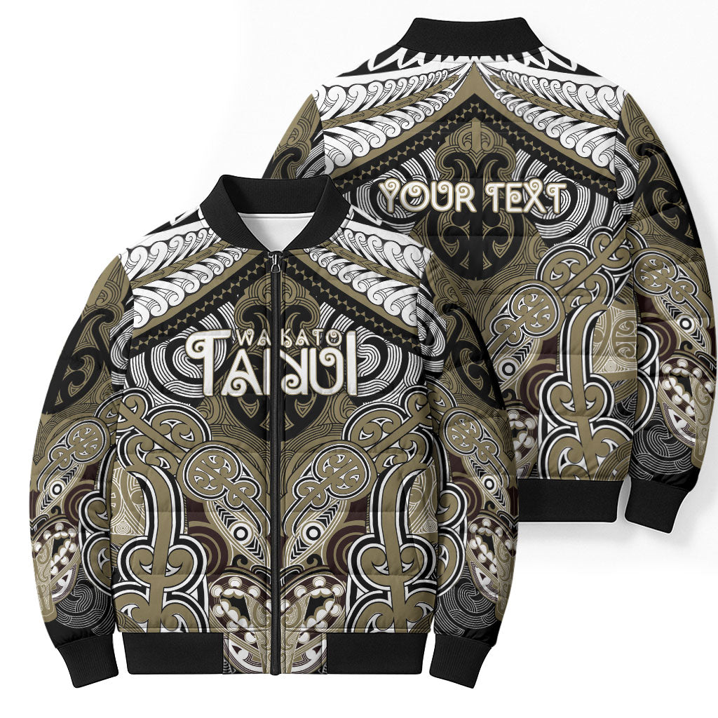 Aotearoa Iwi Waikato Tainui Personalised Bomber Puffer Jacket Maori Kowhaiwhai Pattern LT19 - Polynesian Pride