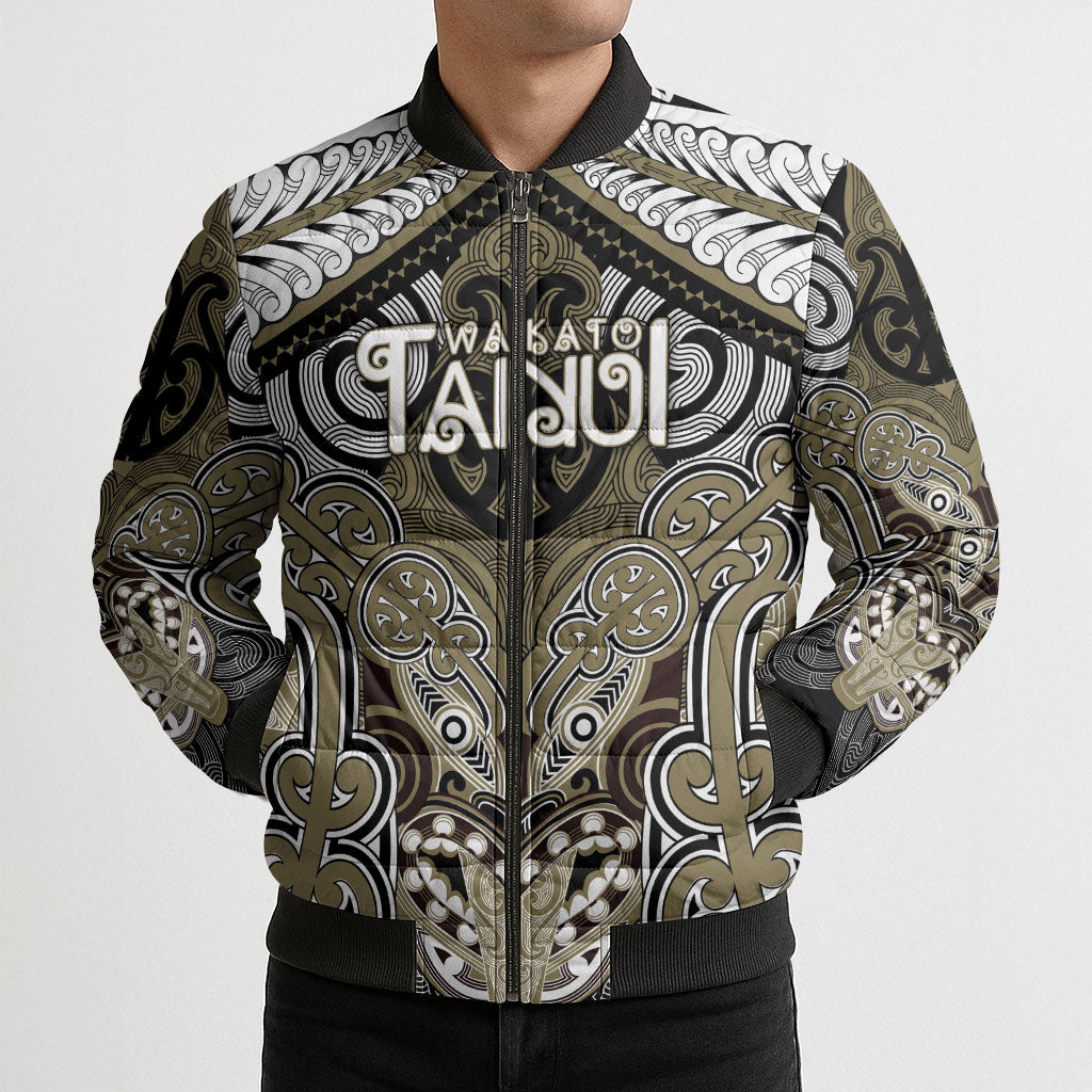 Aotearoa Iwi Waikato Tainui Personalised Bomber Puffer Jacket Maori Kowhaiwhai Pattern LT19 - Polynesian Pride