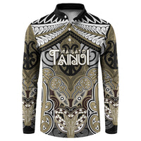 Aotearoa Iwi Waikato Tainui Personalised Button Sweatshirt Maori Kowhaiwhai Pattern LT19 Dark Yellow - Polynesian Pride