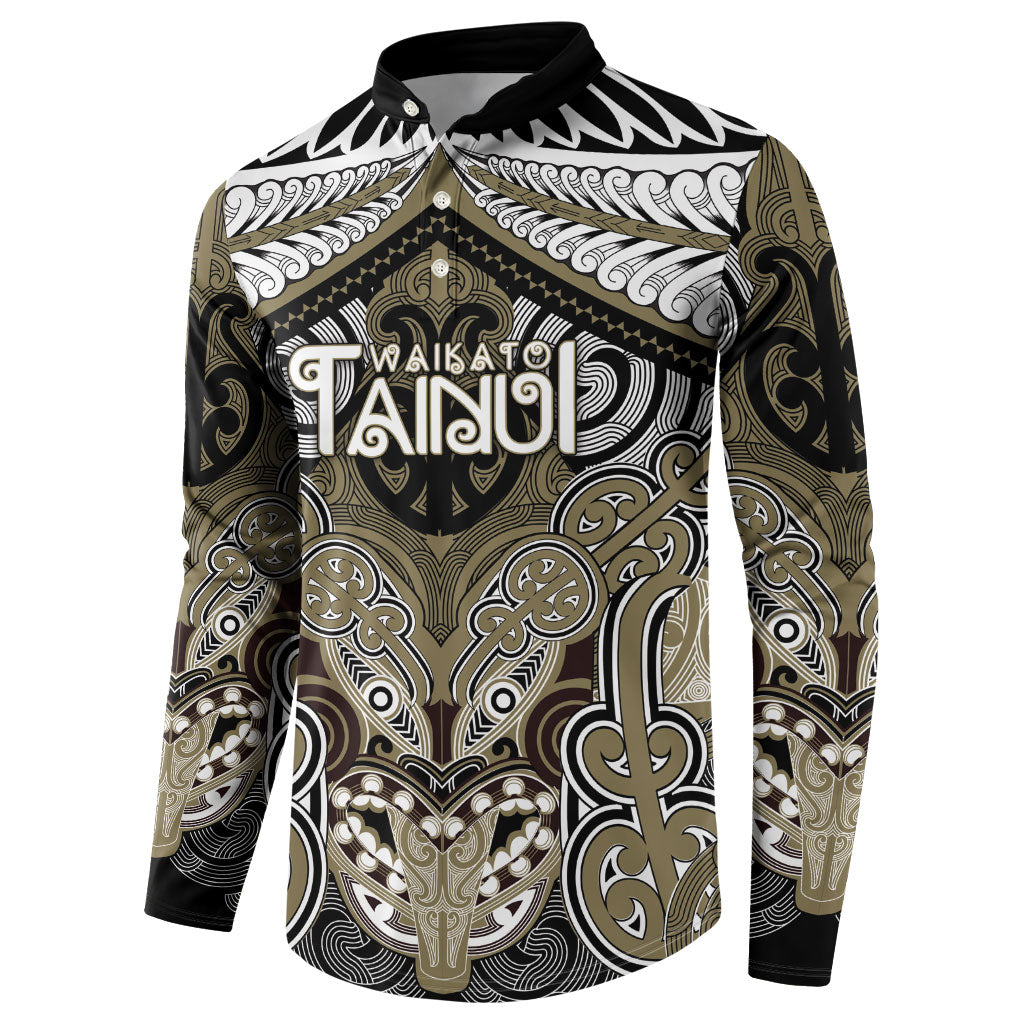 Aotearoa Iwi Waikato Tainui Personalised Button Sweatshirt Maori Kowhaiwhai Pattern LT19 - Polynesian Pride