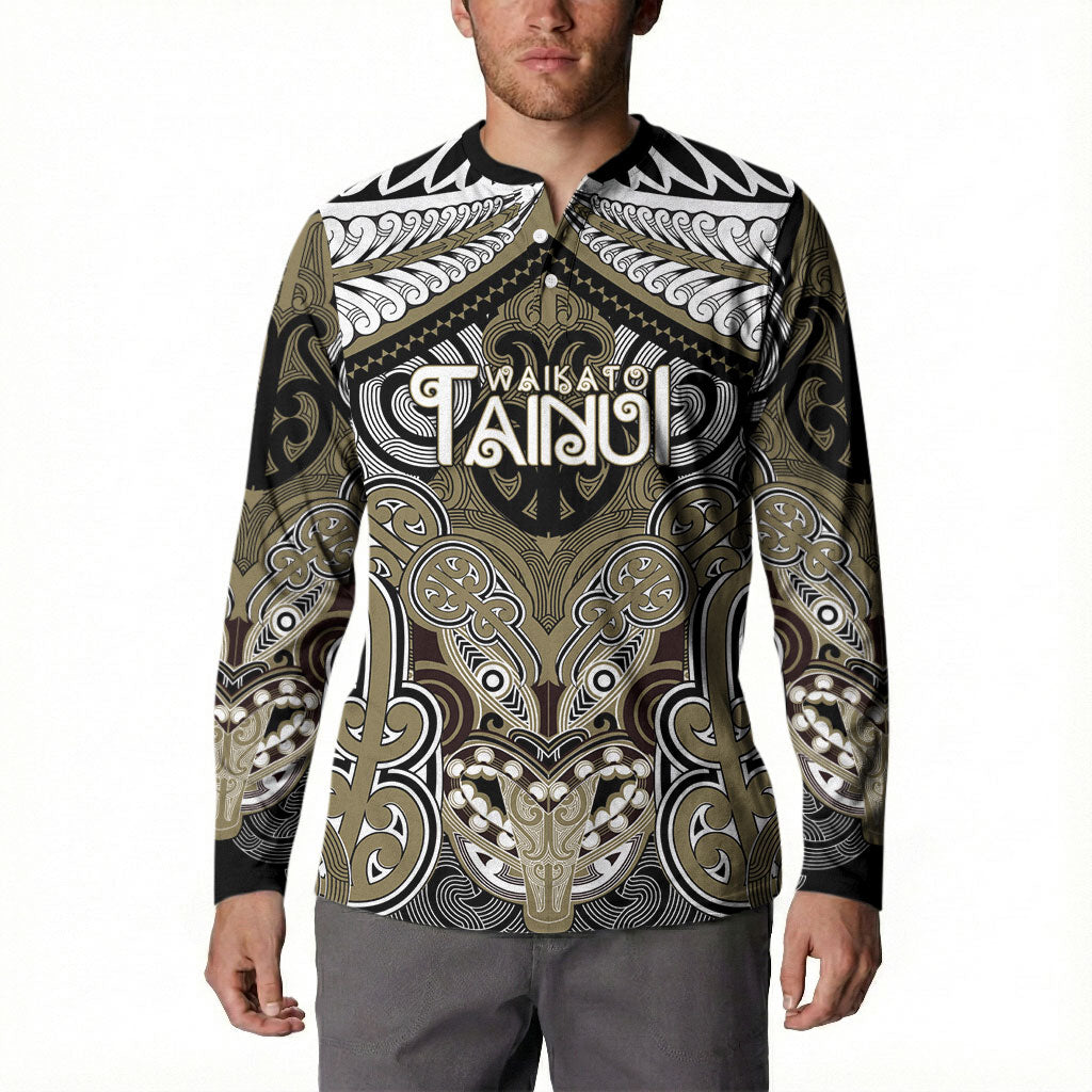 Aotearoa Iwi Waikato Tainui Personalised Button Sweatshirt Maori Kowhaiwhai Pattern LT19 - Polynesian Pride