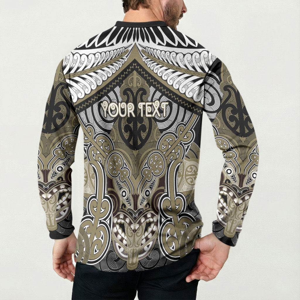 Aotearoa Iwi Waikato Tainui Personalised Button Sweatshirt Maori Kowhaiwhai Pattern LT19 - Polynesian Pride