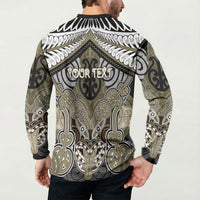 Aotearoa Iwi Waikato Tainui Personalised Button Sweatshirt Maori Kowhaiwhai Pattern LT19 - Polynesian Pride
