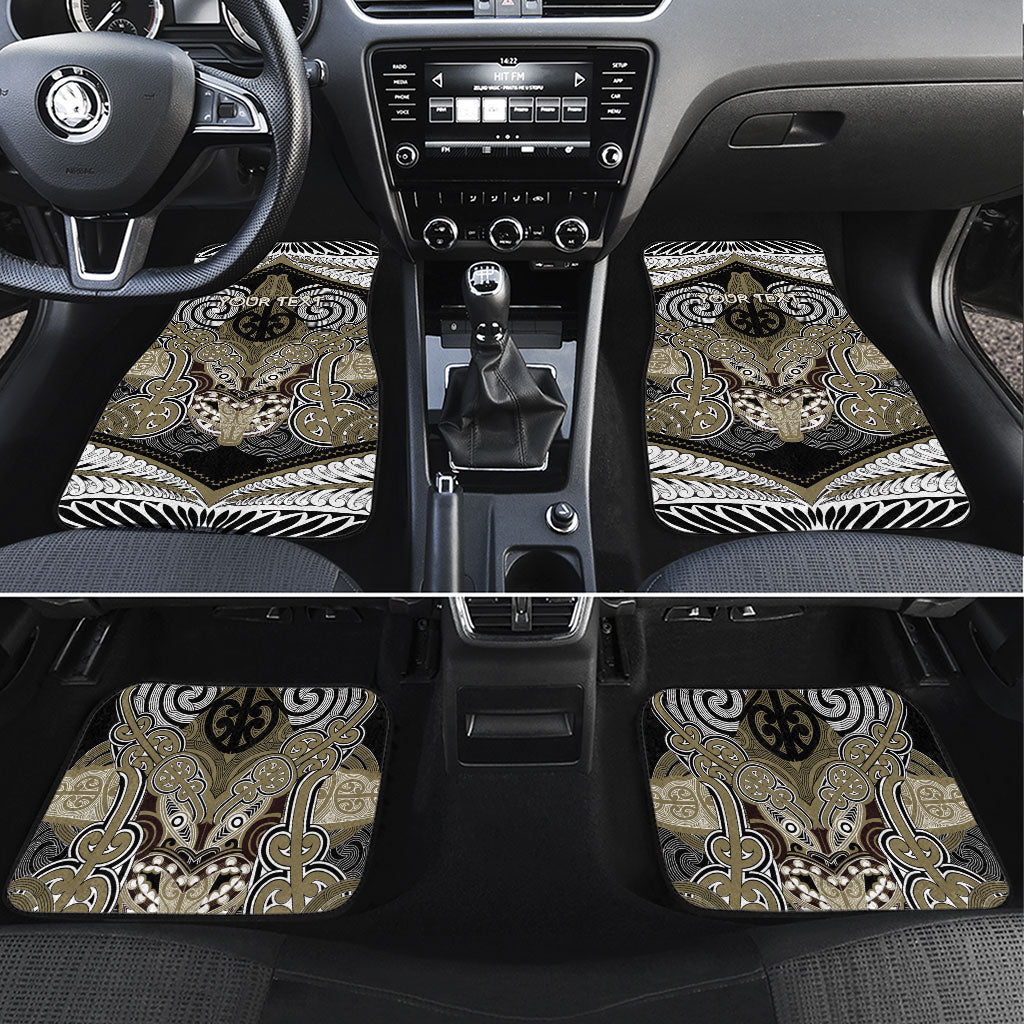 Aotearoa Iwi Waikato Tainui Personalised Car Mats Maori Kowhaiwhai Pattern LT19 Set 4pcs Dark Yellow - Polynesian Pride