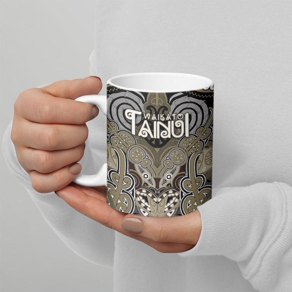 Aotearoa Iwi Waikato Tainui Personalised Ceramic Mug Maori Kowhaiwhai Pattern LT19 - Polynesian Pride