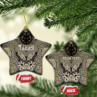 Aotearoa Iwi Waikato Tainui Personalised Ceramic Ornament Maori Kowhaiwhai Pattern LT19 Star Dark Yellow - Polynesian Pride